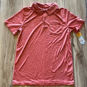 Boy’s Cat & Jack Heather Red Moisture Wicking Short Sleeve Polo Size XL (16)